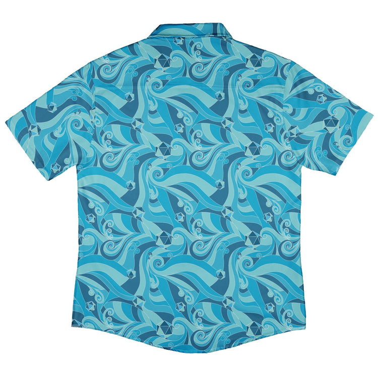 Dnd Dice Swirl Blue Button Up Shirt Geek Nerd 0925 adult sizing All Adult Button Up Shirts
