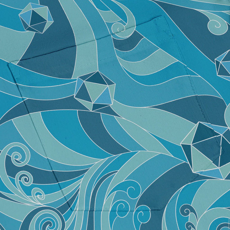 Dnd Dice Swirl Blue Button Up Shirt Geek Nerd 0925 adult sizing All Adult Button Up Shirts