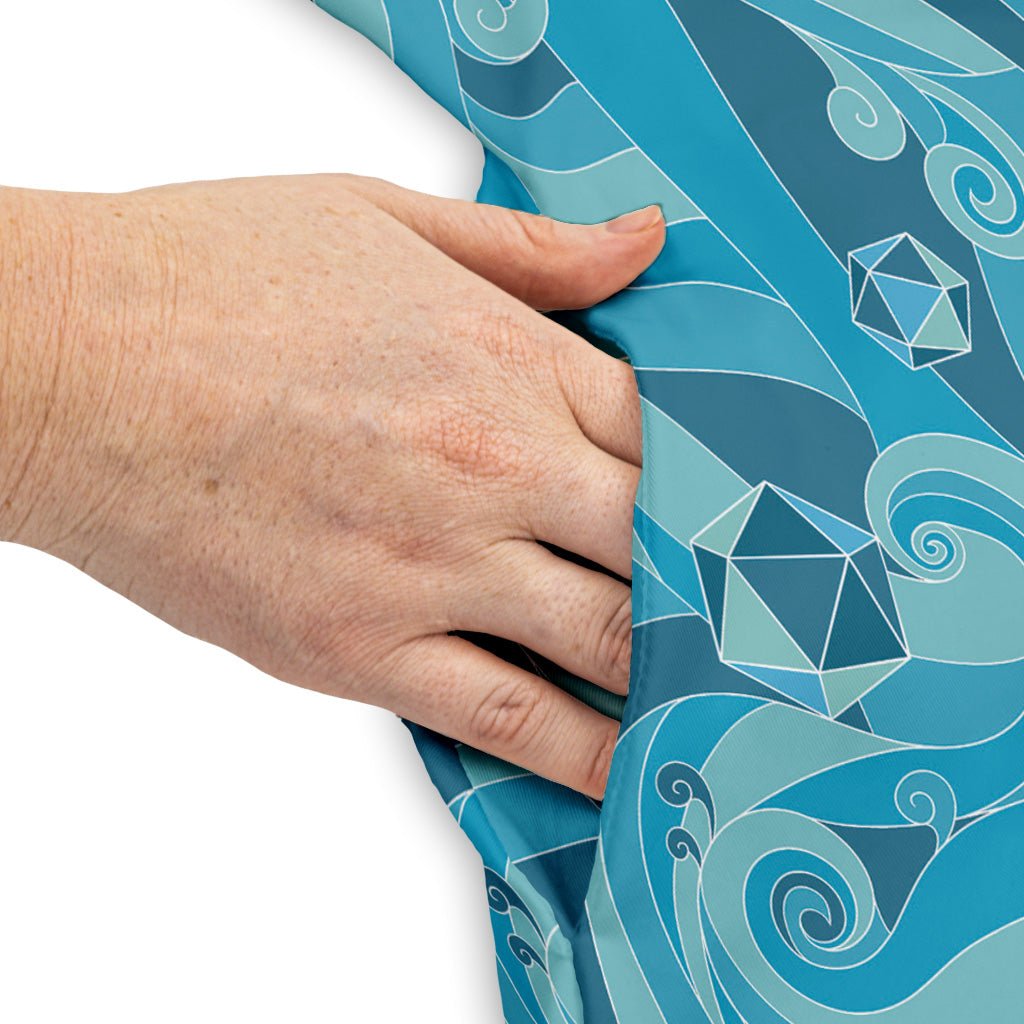 Dnd Dice Swirl Blue Dress Geek Nerd 0925 board game print Designs by Nathan