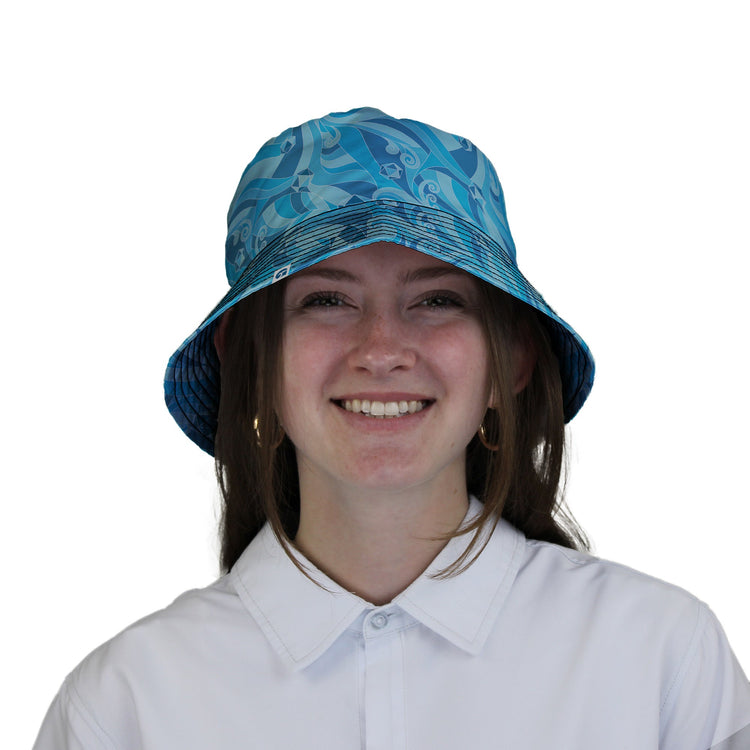 Dnd Dice Swirl Blue Bucket Hat Geek Nerd 0925 board game print Designs by Nathan