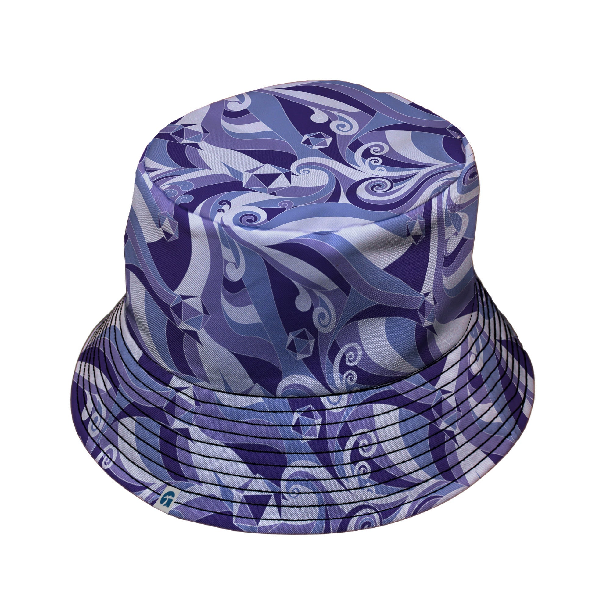 Dnd Dice Swirls Purple Bucket Hat Geek Nerd 0925 board game print Designs by Nathan