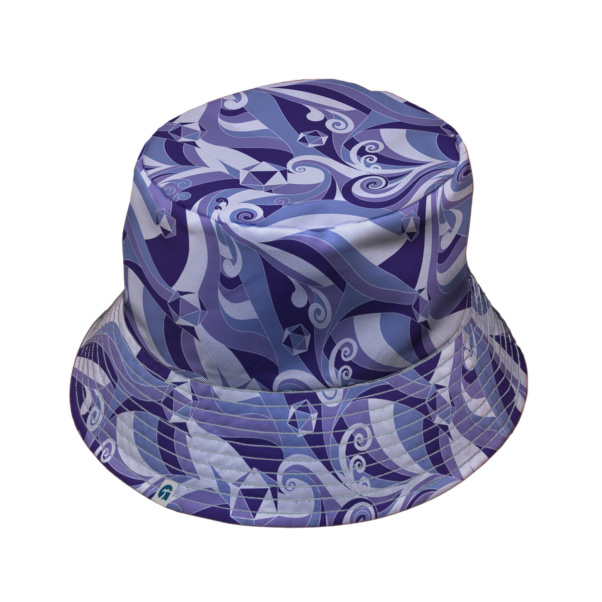 Dnd Dice Swirls Purple Bucket Hat Geek Nerd 0925 board game print Designs by Nathan