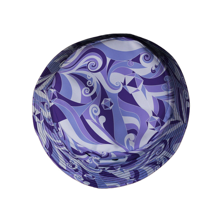 Dnd Dice Swirls Purple Bucket Hat Geek Nerd 0925 board game print Designs by Nathan