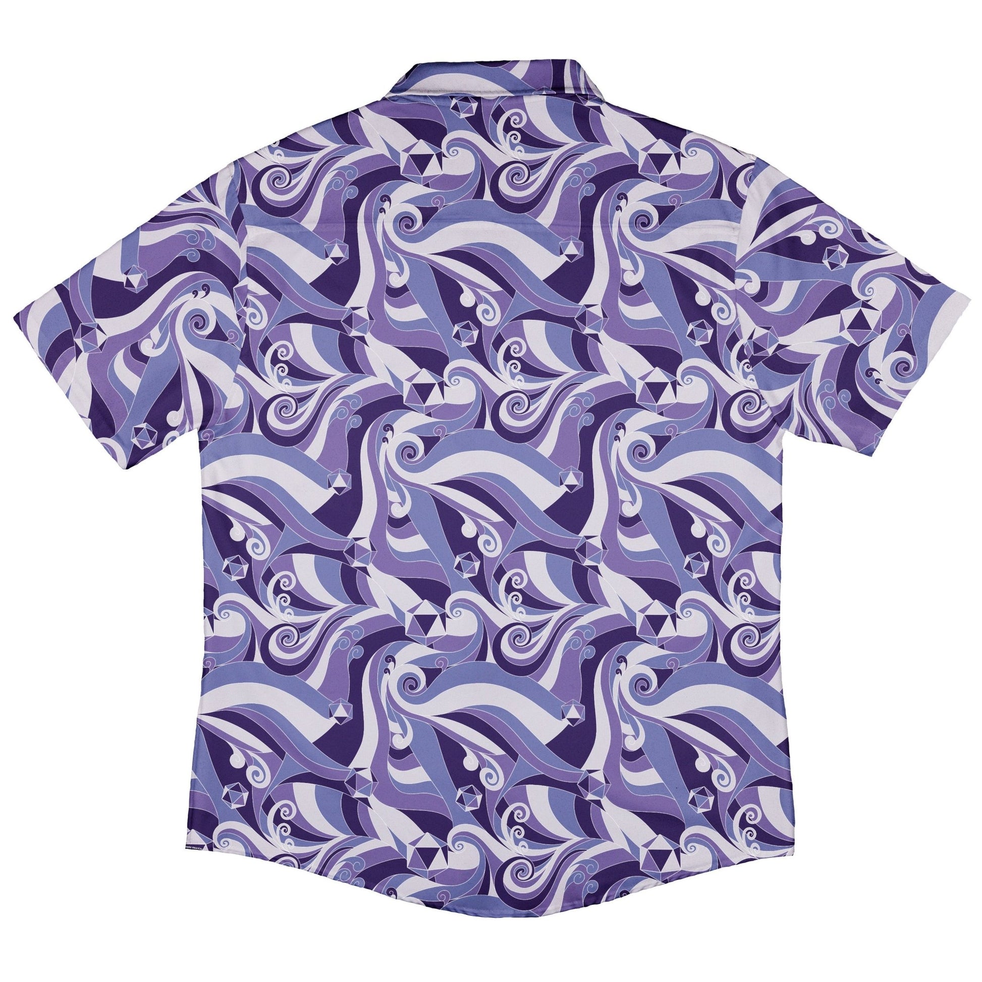 Dnd Dice Swirls Purple Button Up Shirt Geek Nerd 0925 adult sizing All Adult Button Up Shirts