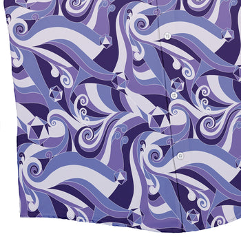 Dnd Dice Swirls Purple Button Up Shirt Geek Nerd 0925 adult sizing All Adult Button Up Shirts