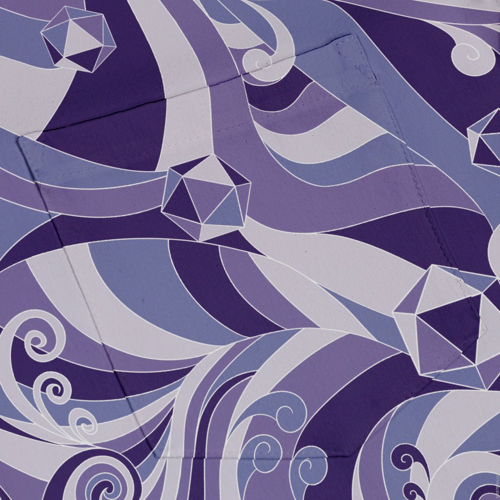 Dnd Dice Swirls Purple Button Up Shirt Geek Nerd 0925 adult sizing All Adult Button Up Shirts