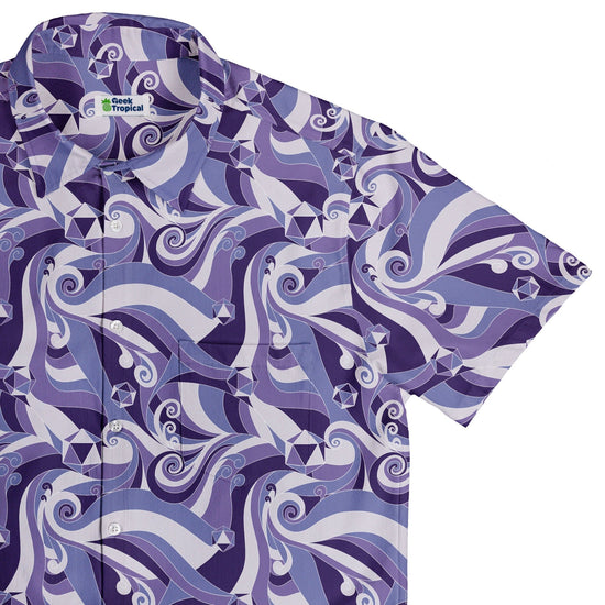 Dnd Dice Swirls Purple Button Up Shirt Geek Nerd 0925 adult sizing All Adult Button Up Shirts