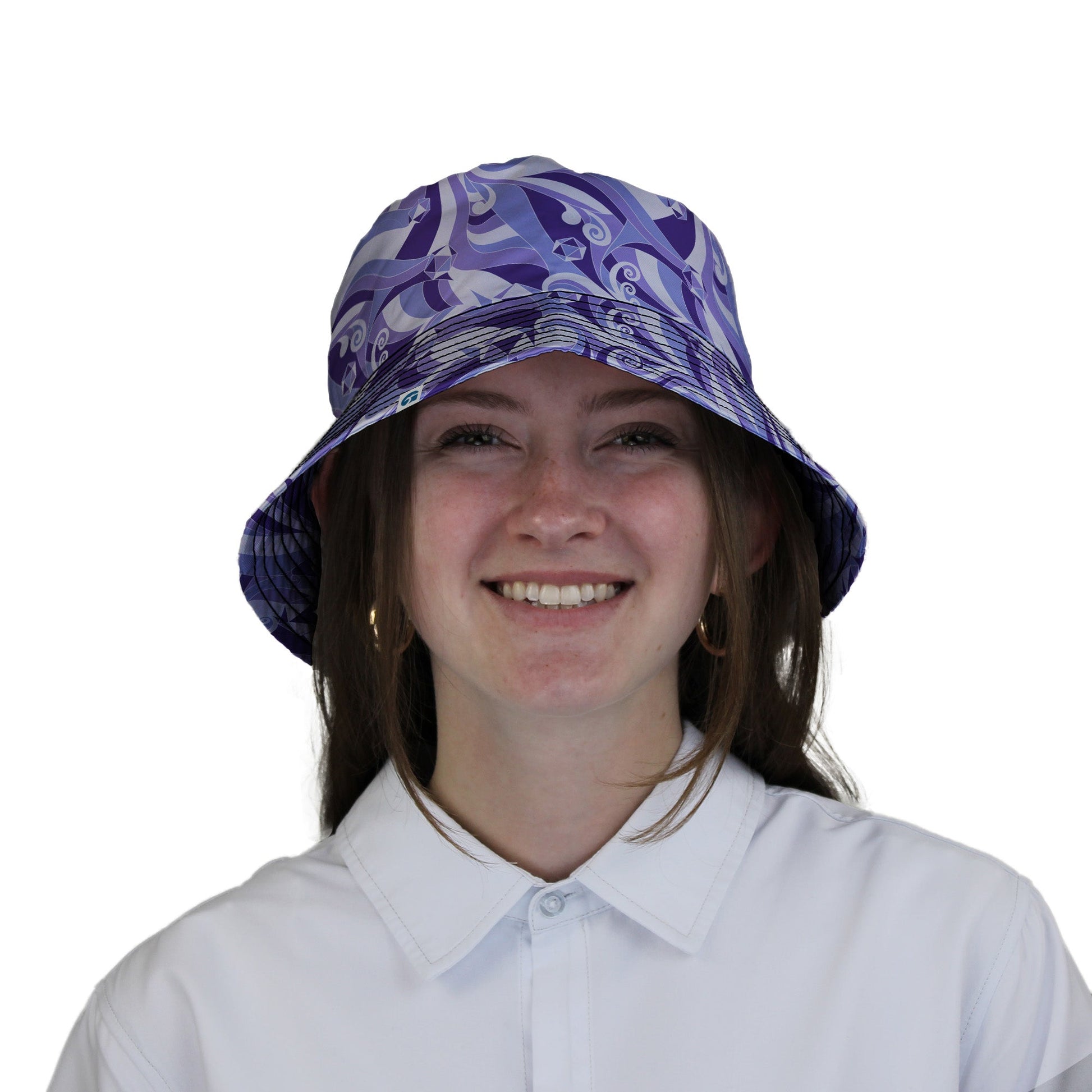 Dnd Dice Swirls Purple Bucket Hat Geek Nerd 0925 board game print Designs by Nathan
