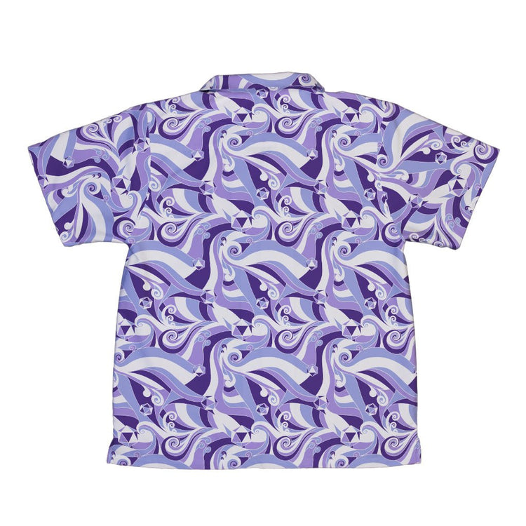 Dnd Dice Swirls Purple Youth Hawaiian Shirt Geek Nerd 0925 board game print Designs by Nathan