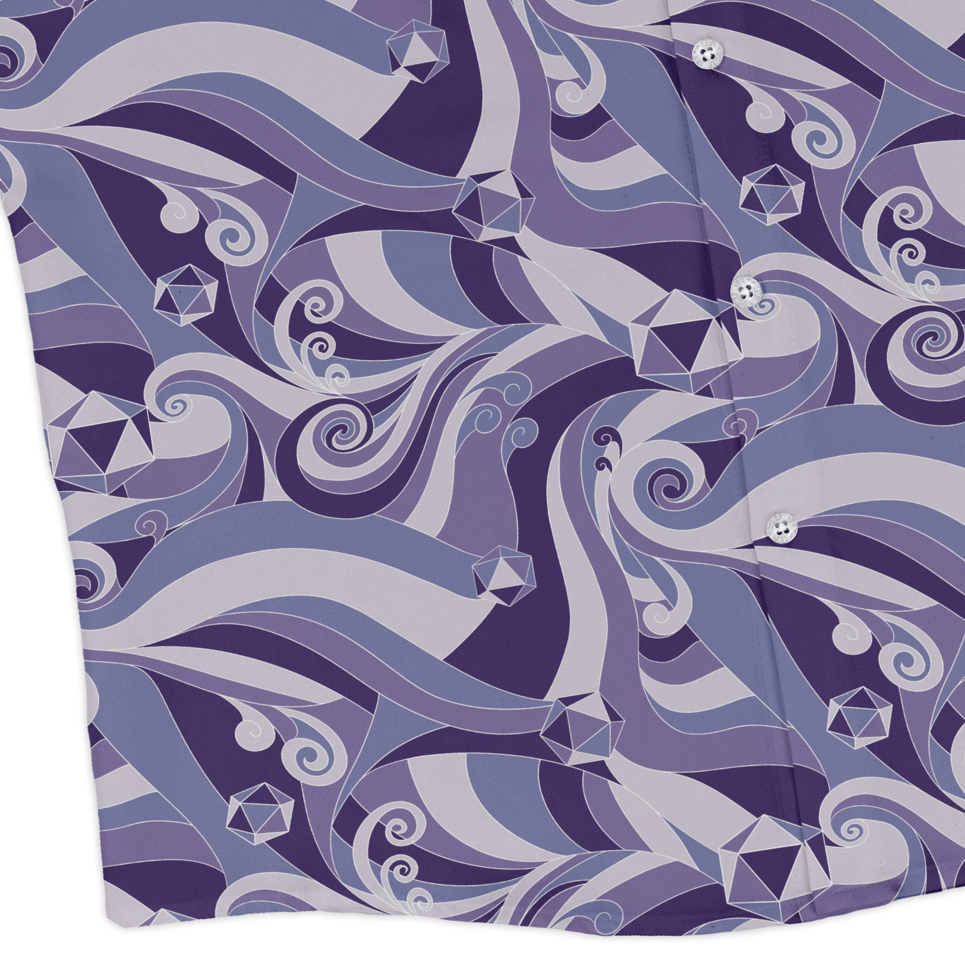 Dnd Dice Swirls Purple Long Sleeve Button Up Shirt Geek Nerd 0925 adult sizing All Adult Button Up Shirts