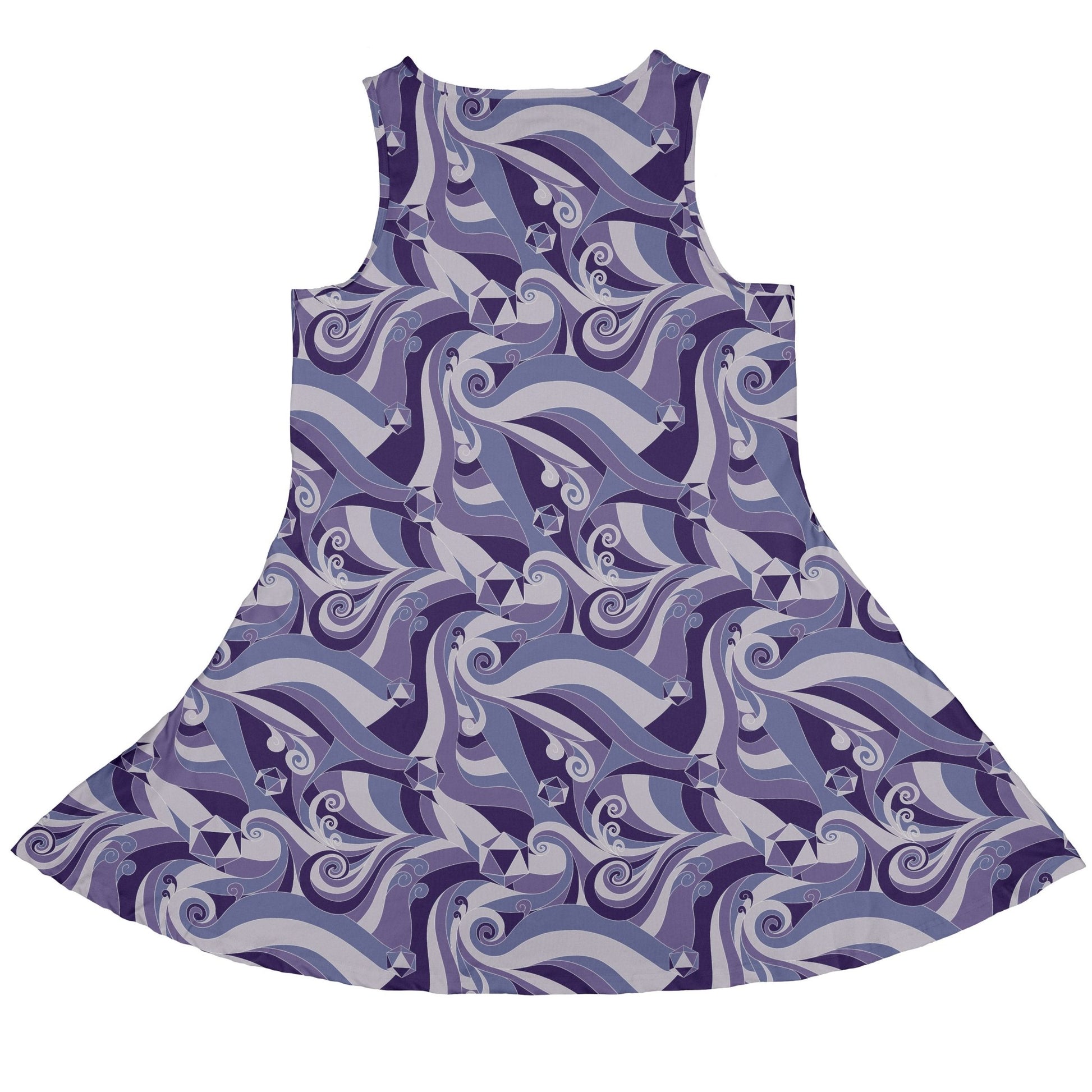 Dnd Dice Swirls Purple Dress Geek Nerd 0925 Designs by Nathan dnd & rpg print