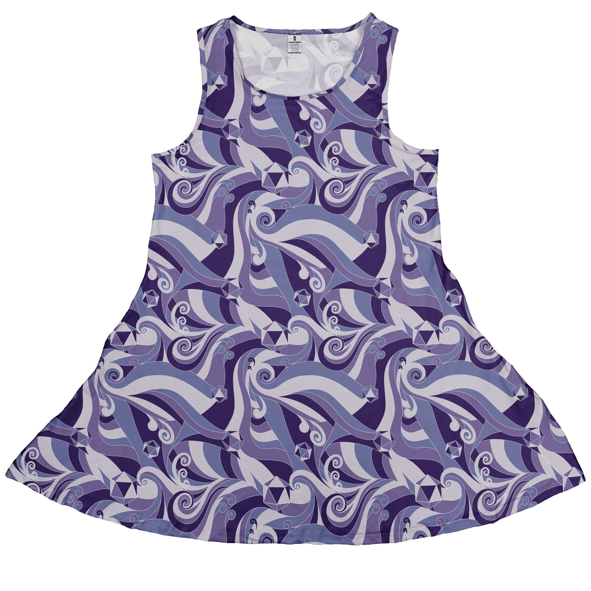 Dnd Dice Swirls Purple Dress Geek Nerd 0925 Designs by Nathan dnd & rpg print