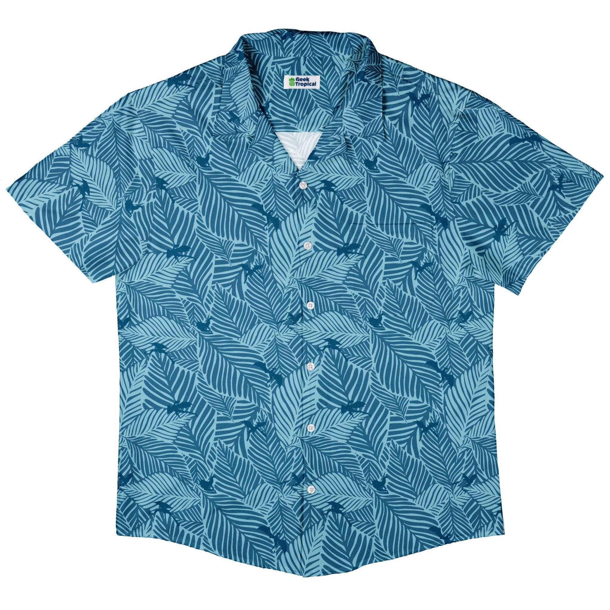 Clearance Ready - to - Ship Tropical Dragons Button Up Shirt Geek Nerd adult sizing Clearance Design by Dunking Toast