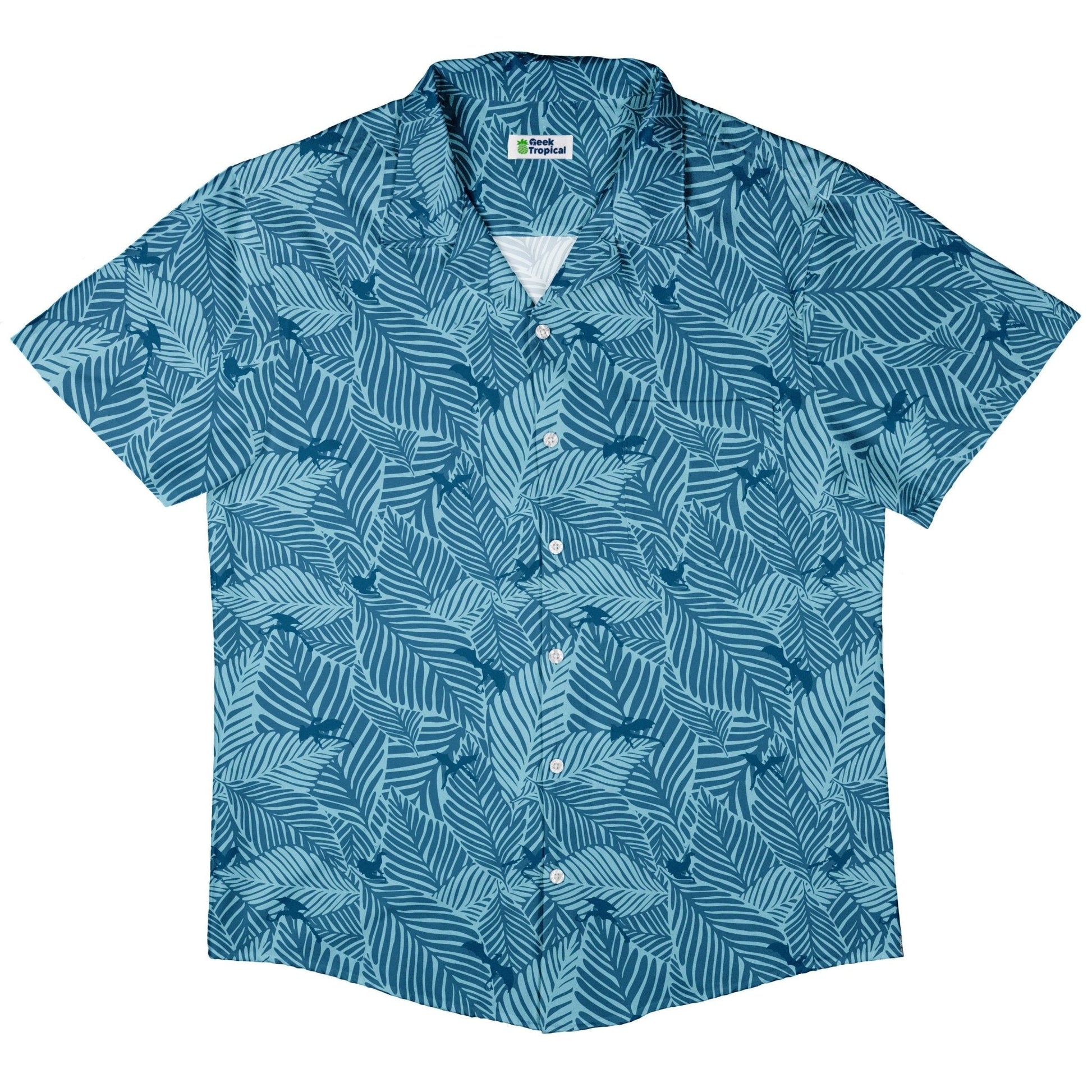 Clearance Ready - to - Ship Tropical Dragons Button Up Shirt Geek Nerd adult sizing Clearance Design by Dunking Toast