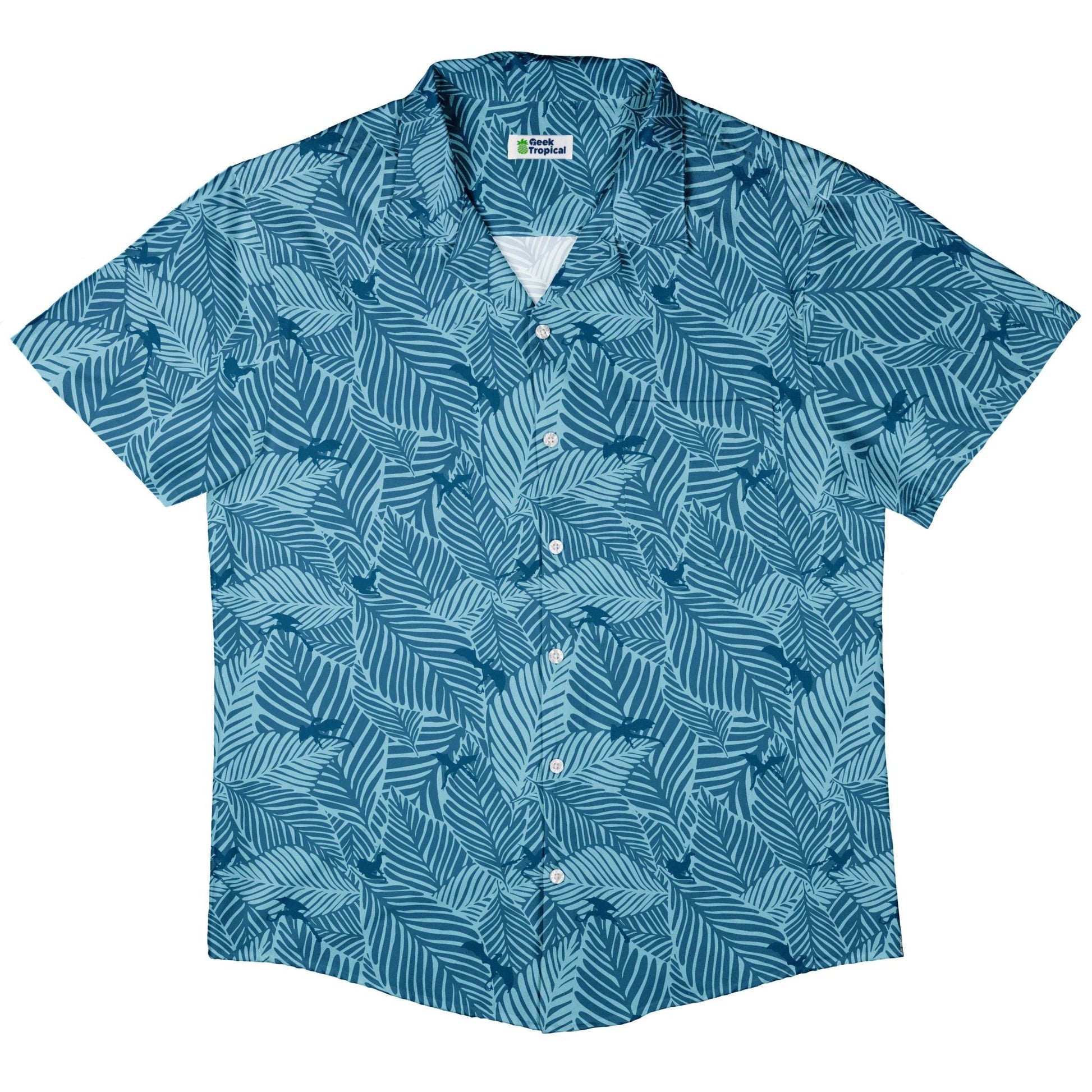 Tropical Dragons Button Up Shirt - adult sizing - Design by Dunking Toast - dnd & rpg print