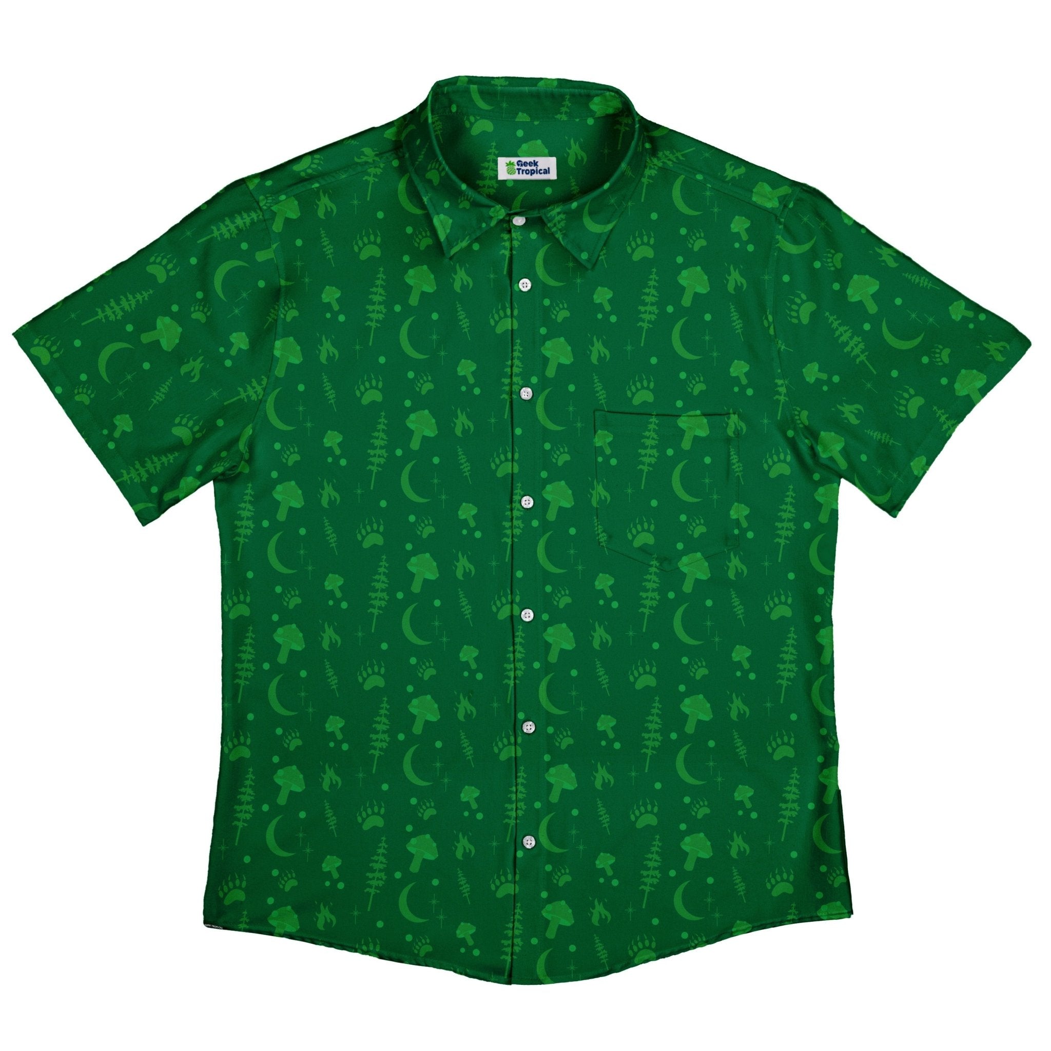 Dnd Druid Class Button Up Shirt - adult sizing - Design by Heather Davenport - dnd & rpg print