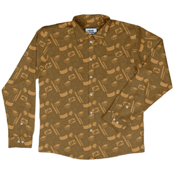 Dnd Dungeon Master Long Sleeve Button Up Shirt Geek Nerd adult sizing Design by Heather Davenport dnd & rpg print
