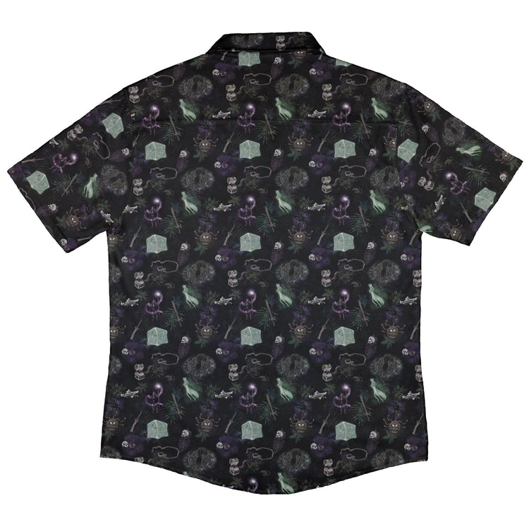 Dnd Dungeon Monsters Midnight Button Up Shirt - adult sizing - Designs by Nathan - dnd & rpg print