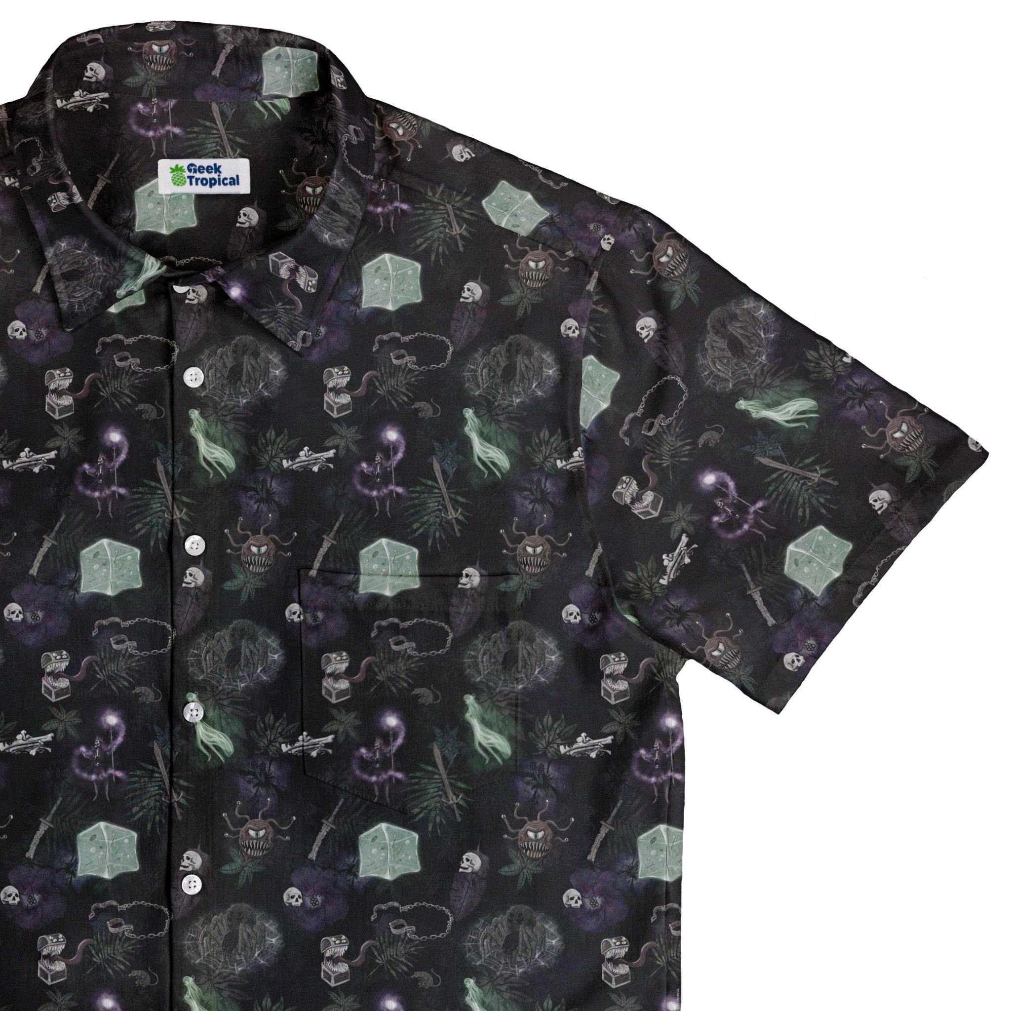 dnd dress shirt Dnd Hero Inventory Purple Button Up Shirt