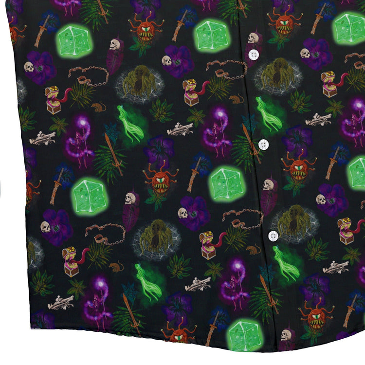 Dnd Dungeon Monsters Button Up Shirt - adult sizing - Designs by Nathan - dnd & rpg print