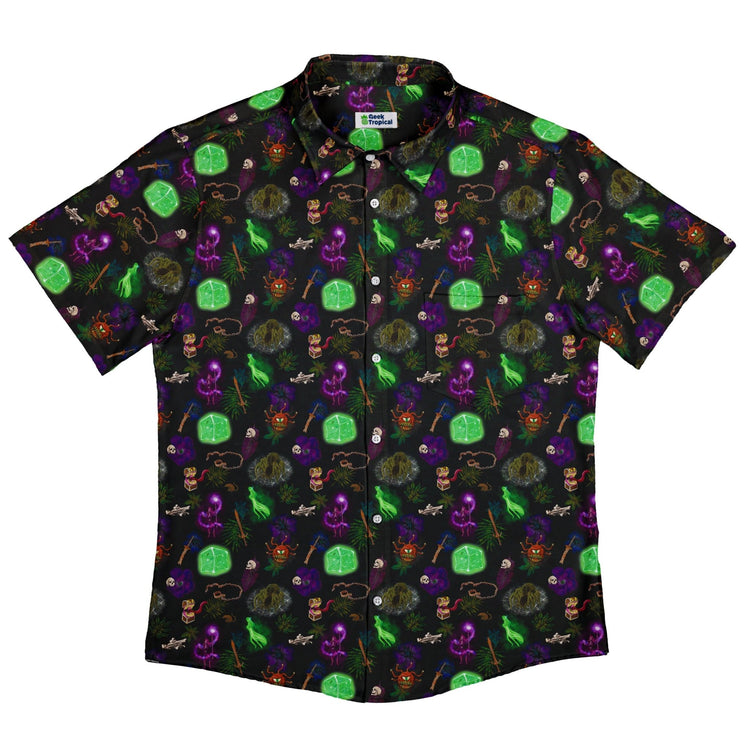 Dnd Dungeon Monsters Button Up Shirt - adult sizing - Designs by Nathan - dnd & rpg print