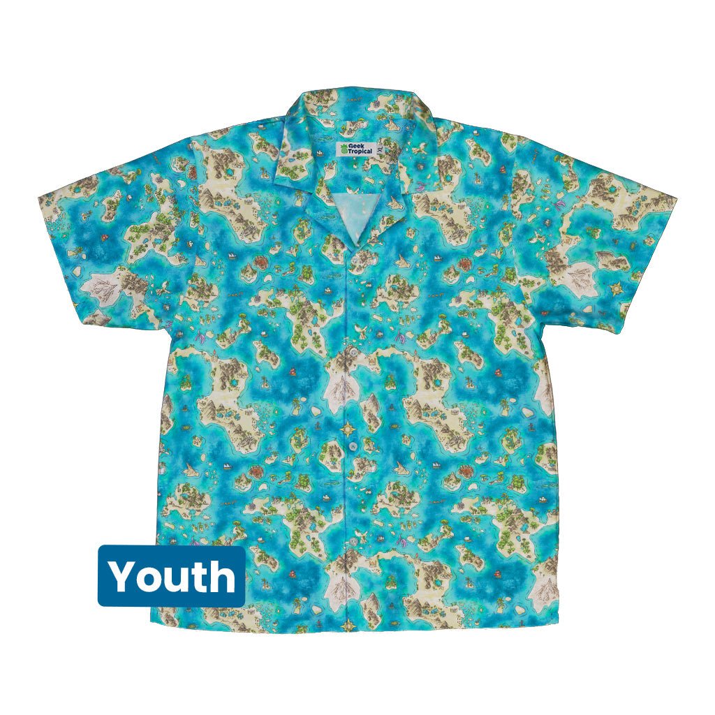 Fantasy World Map Dnd Youth Hawaiian Shirt - Designs by Nathan - Fantasy Prints - Q3