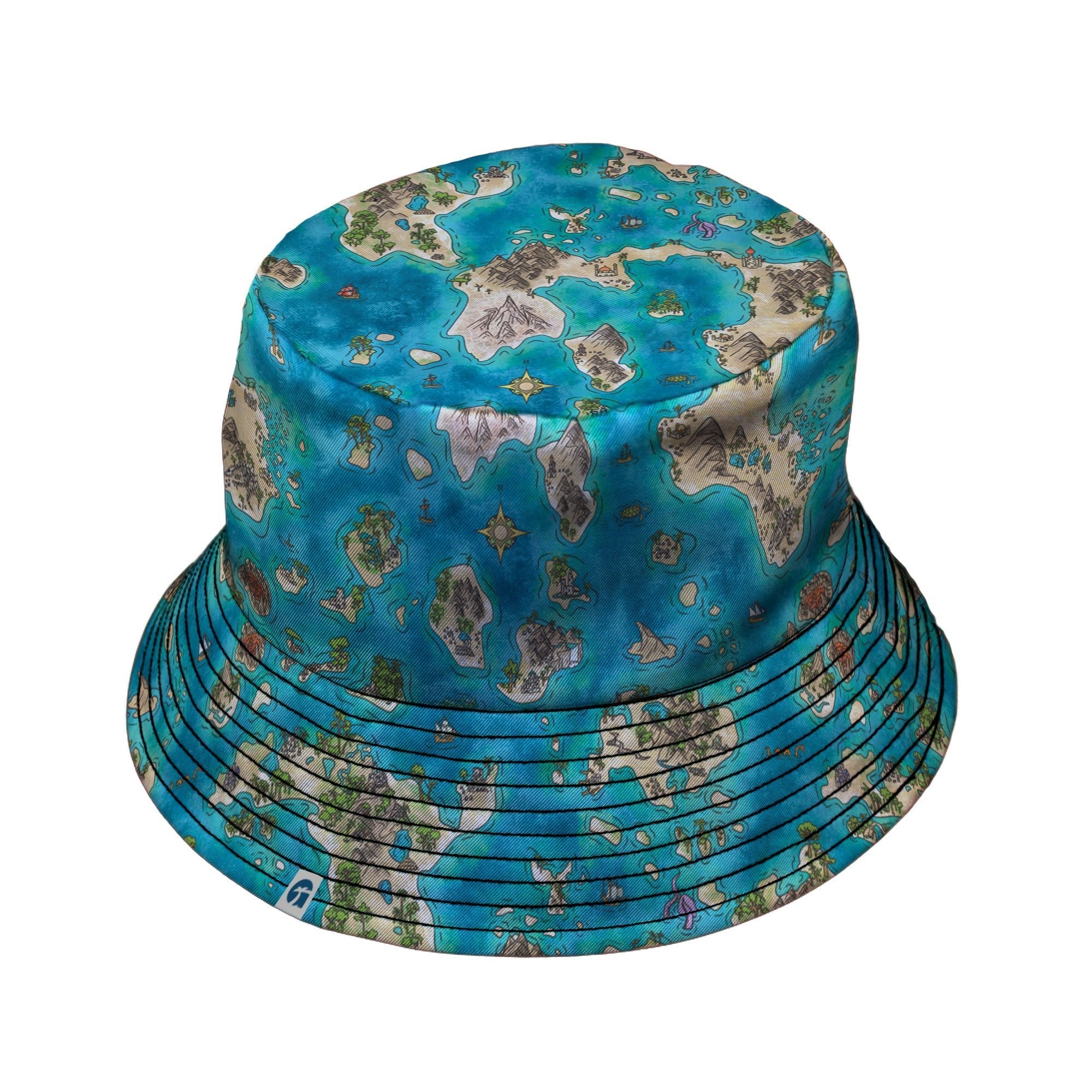 Fantasy World Map Dnd Bucket Hat - Designs by Nathan - Fantasy Prints - lx - B