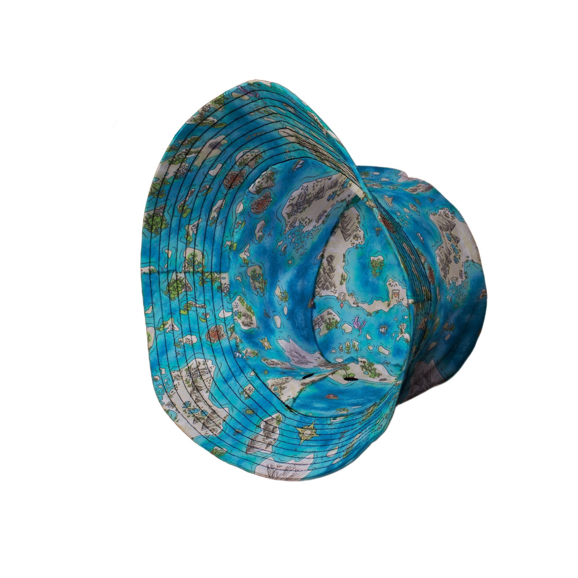 Fantasy World Map Dnd Bucket Hat - Designs by Nathan - Fantasy Prints - lx - B