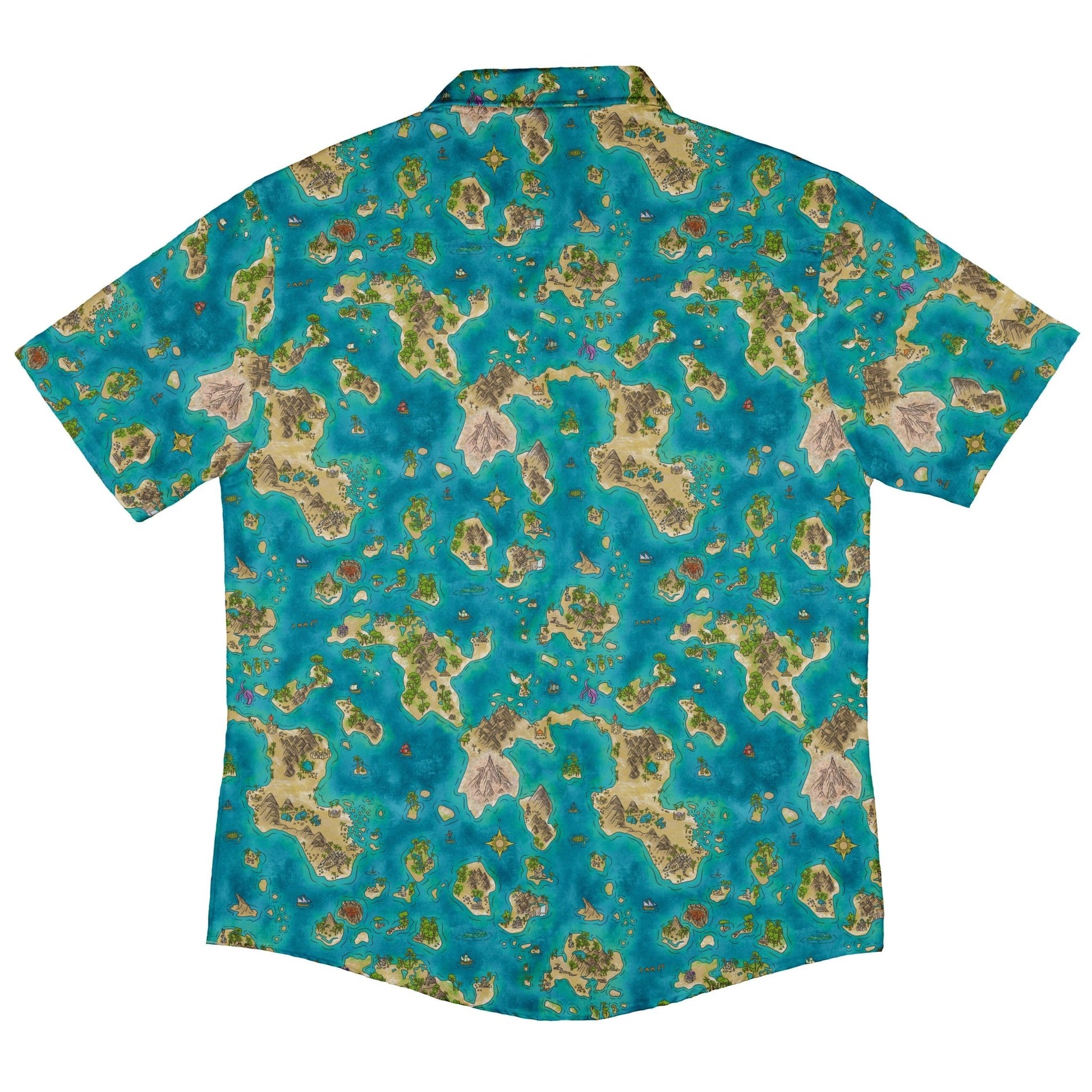 Fantasy World Map Dnd Button Up Shirt - adult sizing - Designs by Nathan - Fantasy Prints