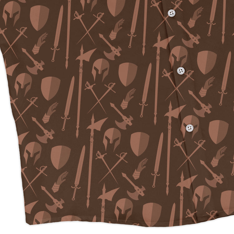 Dnd Fighter Class Long Sleeve Button Up Shirt Geek Nerd adult sizing Design by Heather Davenport dnd & rpg print