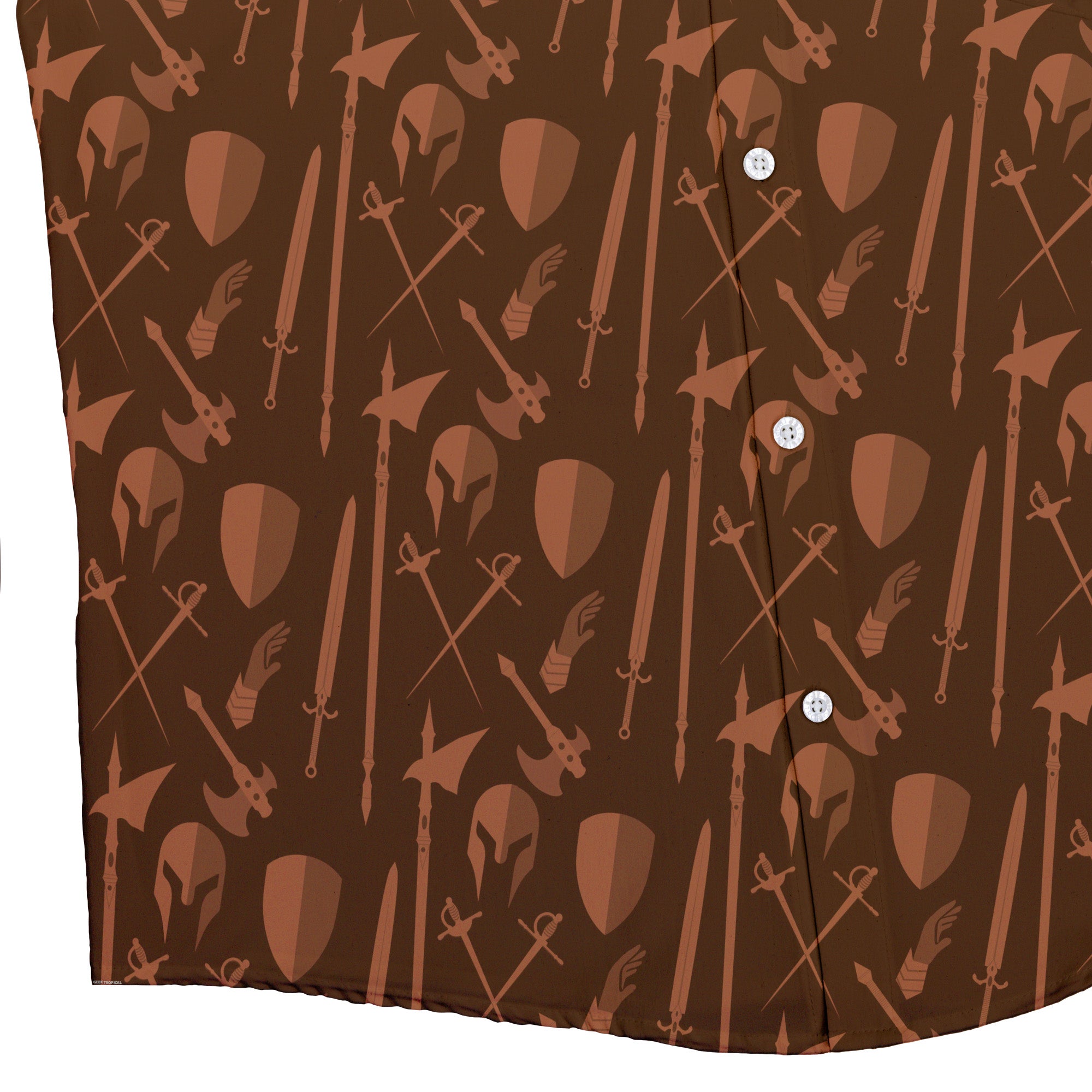 Dnd Fighter Class Button Up Shirt - adult sizing - Design by Heather Davenport - dnd & rpg print