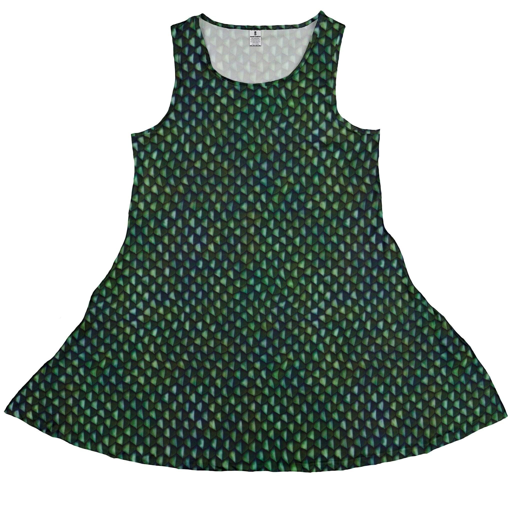 Green Dragon Scales Dress Geek Nerd Designs by Nathan dnd & rpg print lx - C