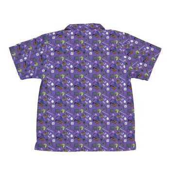 Dnd Hero Inventory Purple Youth Hawaiian Shirt - Designs by Nathan - dnd & rpg print - Q3