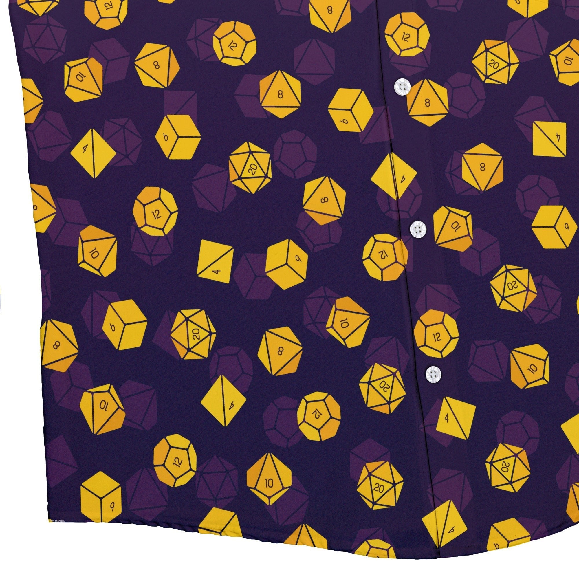 Dnd High Roller Gold Dice Button Up Shirt - adult sizing - dnd & rpg print - Simple Patterns