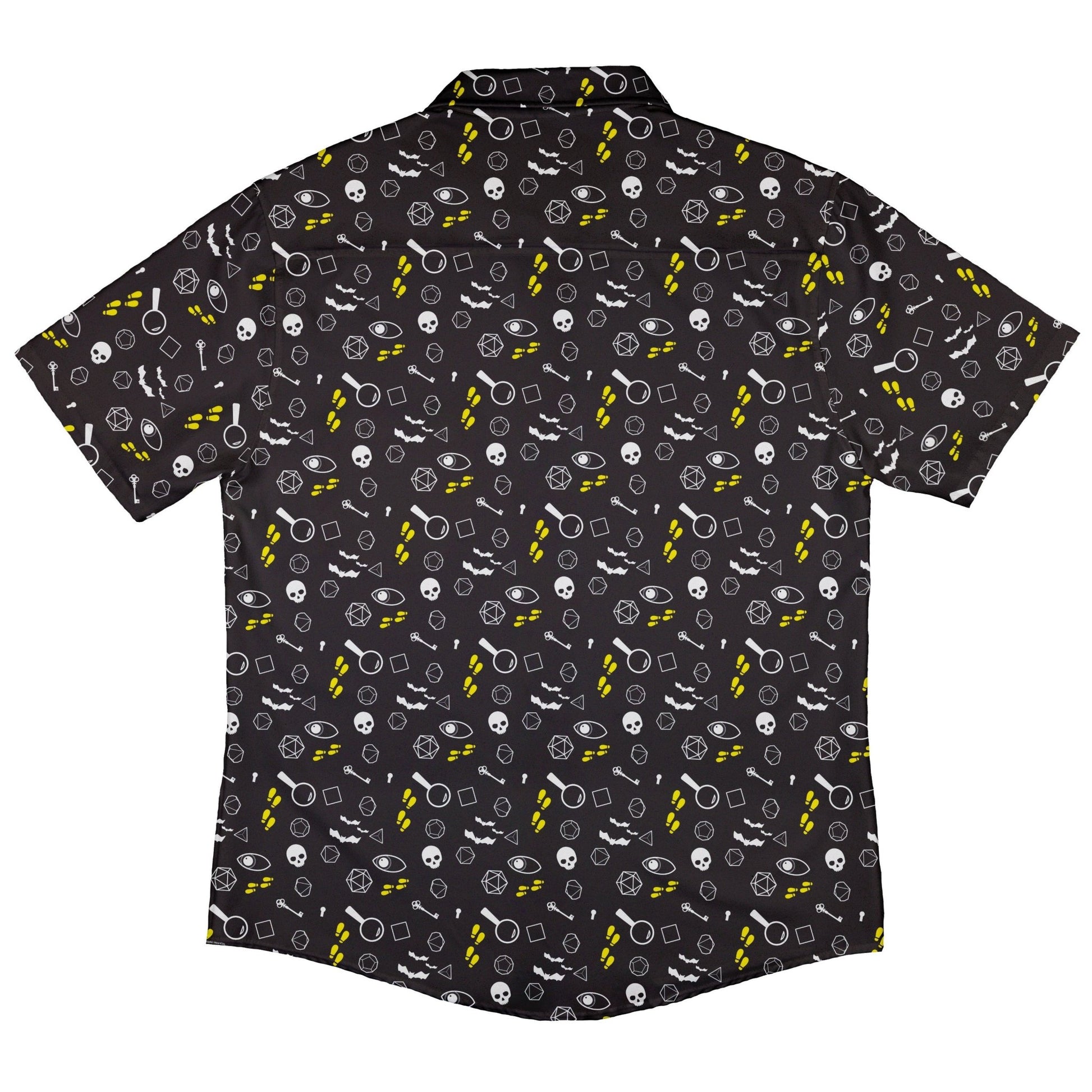 Dnd Horror Mystery Button Up Shirt - adult sizing - Design by Heather Davenport - dnd & rpg print