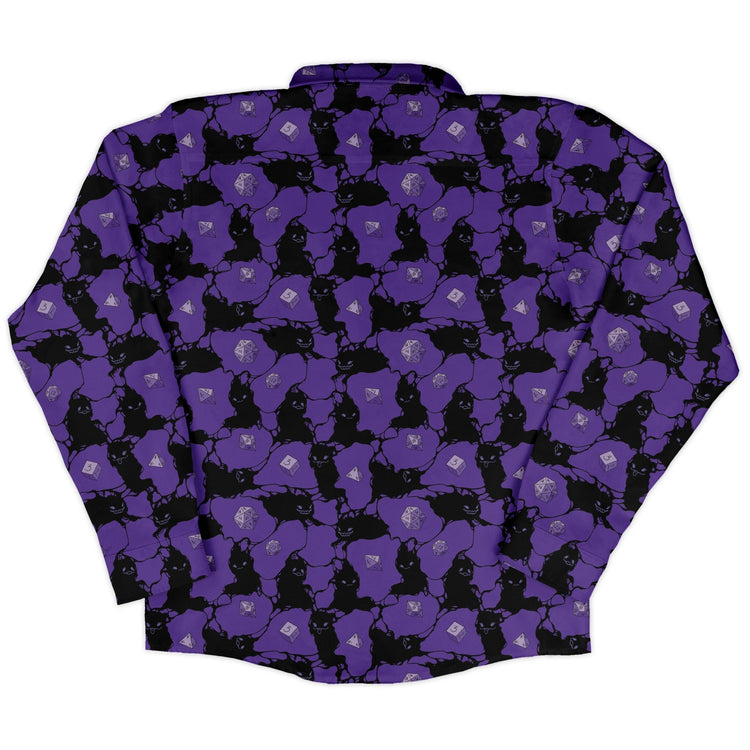 Dnd Inkling Familiars Long Sleeve Button Up Shirt Geek Nerd adult sizing Design by Ardi Tong dnd & rpg print