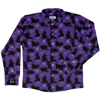 Dnd Inkling Familiars Long Sleeve Button Up Shirt Geek Nerd adult sizing Design by Ardi Tong dnd & rpg print