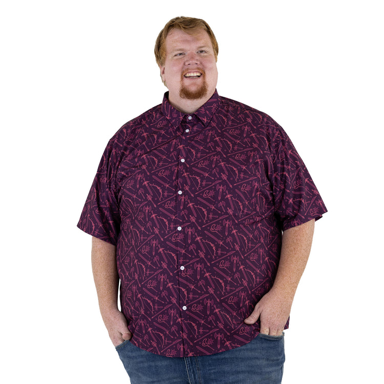 Dnd Medieval Weapons Button Up Shirt
