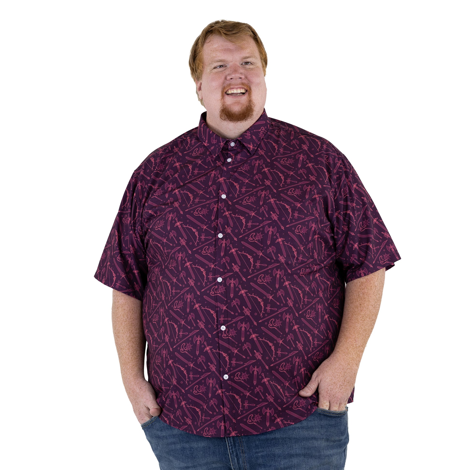 dnd dress shirt DND-Purple-Dice-Printing-Hawaiian-Shirt