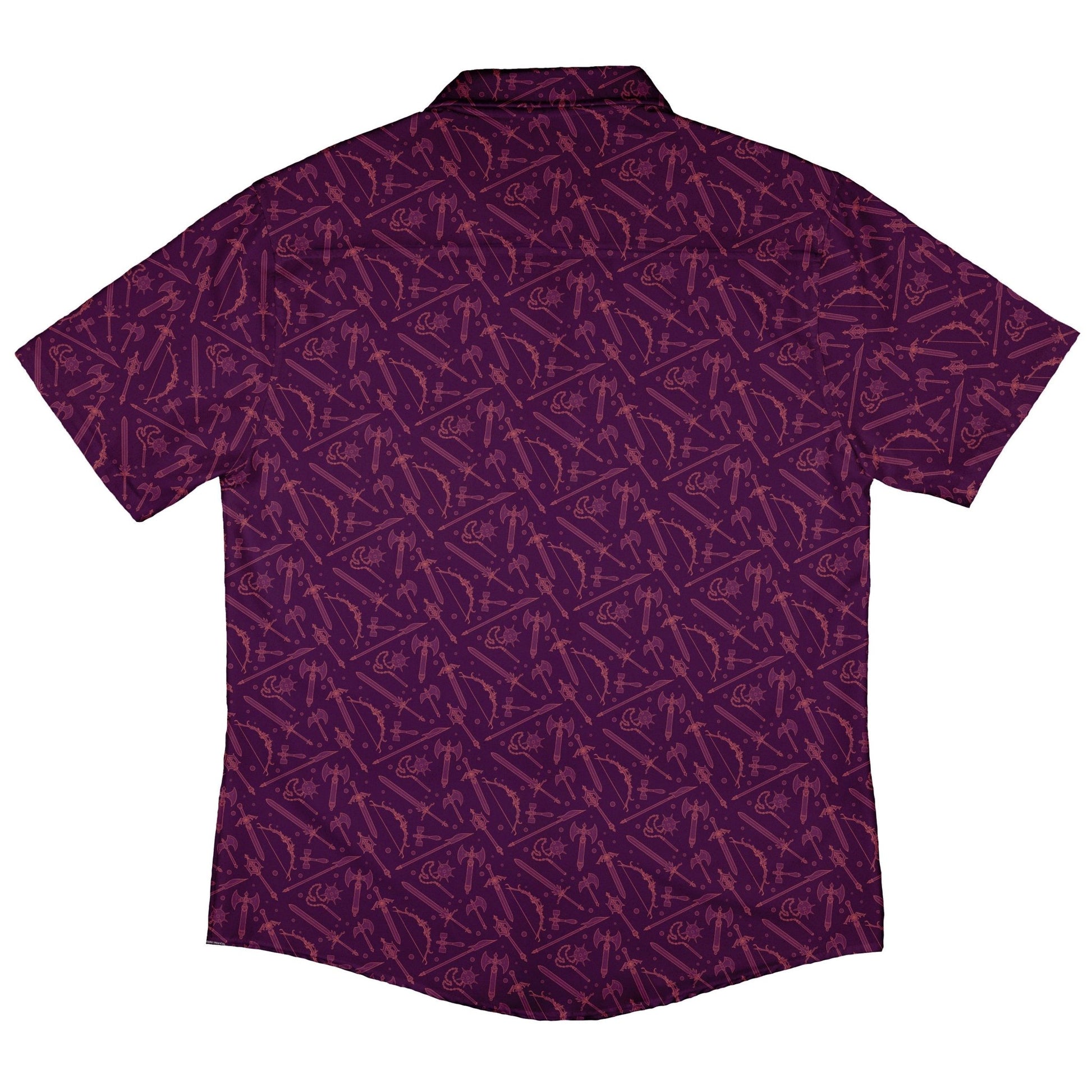 Dnd Medieval Weapons Button Up Shirt - adult sizing - dnd & rpg print -
