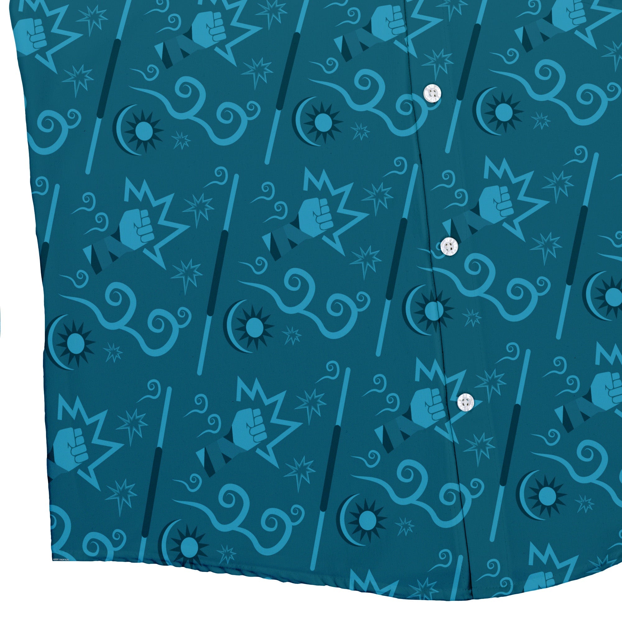 Dnd Monk Class Button Up Shirt - adult sizing - Design by Heather Davenport - dnd & rpg print