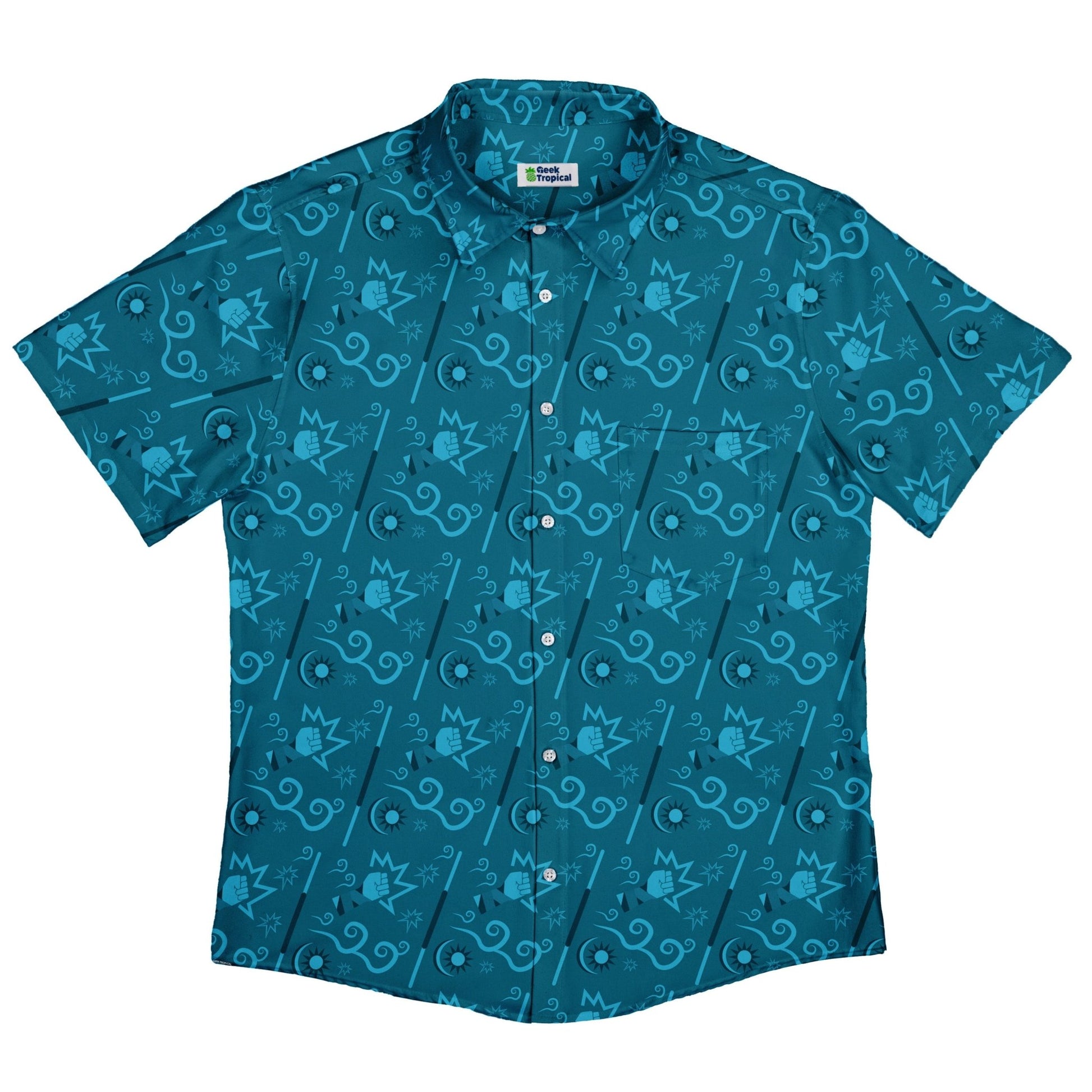 Dnd Monk Class Button Up Shirt - adult sizing - Design by Heather Davenport - dnd & rpg print