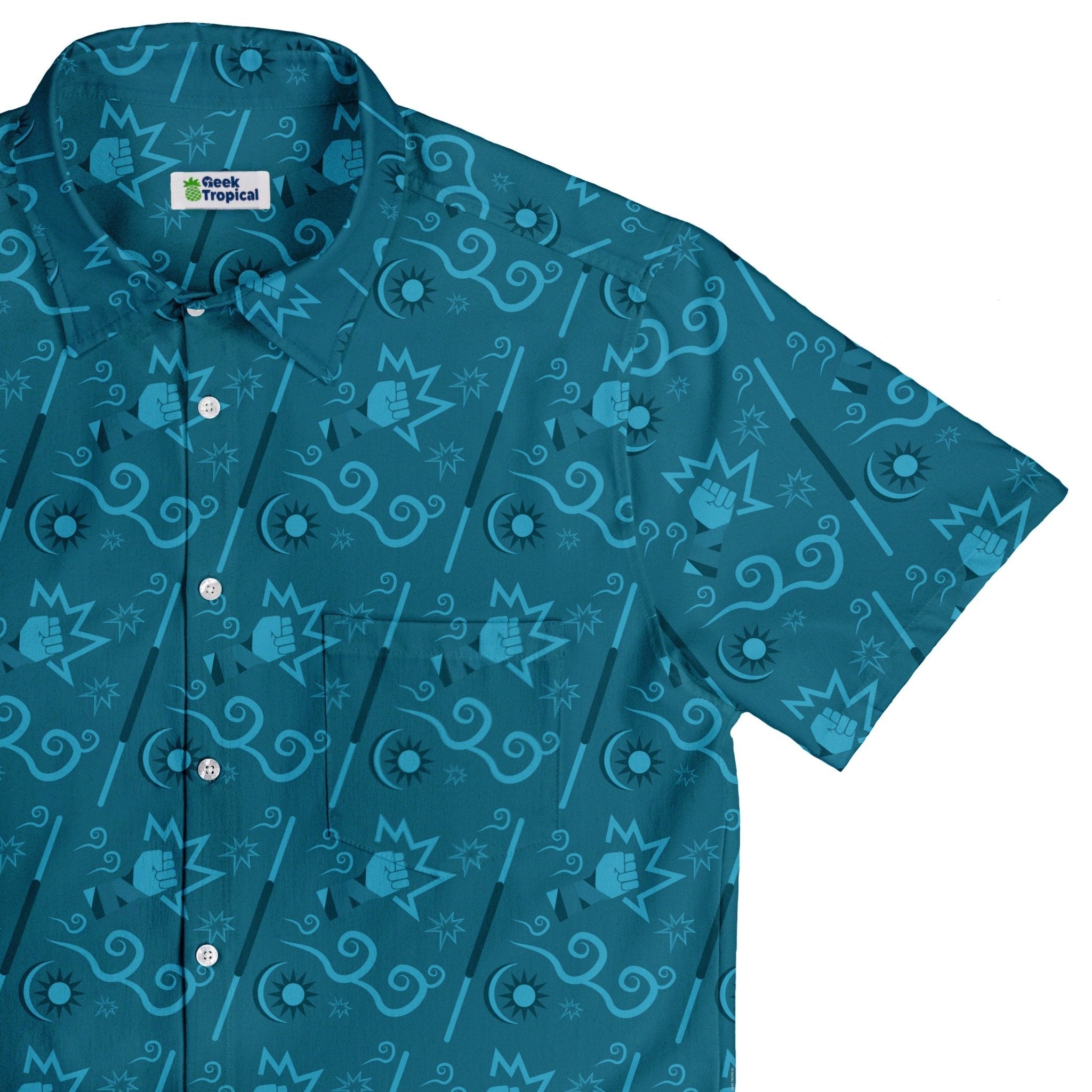 Dnd Monk Class Button Up Shirt - adult sizing - Design by Heather Davenport - dnd & rpg print