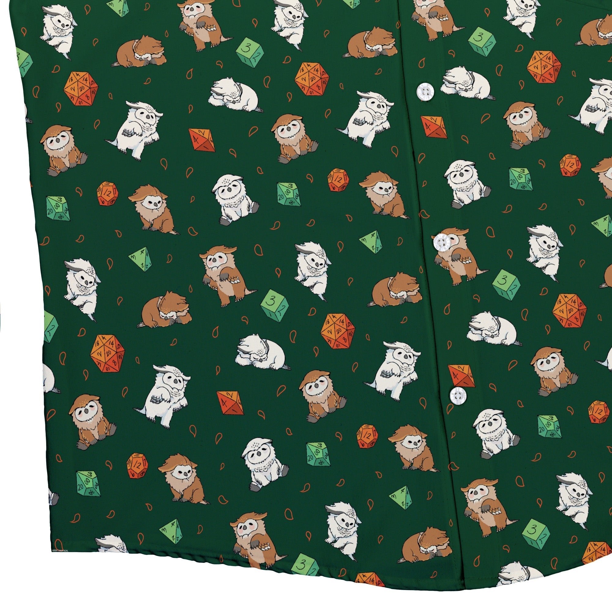 Dnd Owlbears Button Up Shirt - adult sizing - Design by Ardi Tong - dnd & rpg print