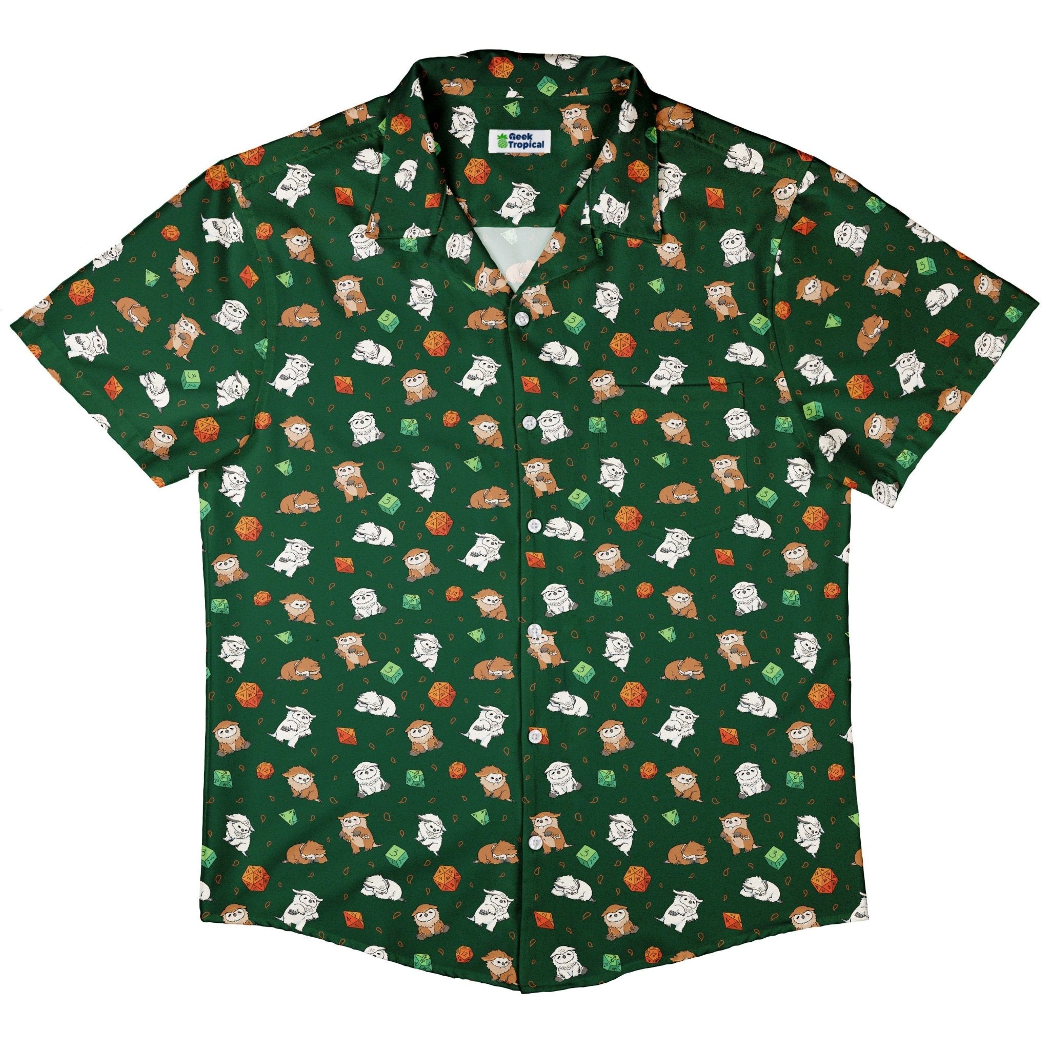 Dnd Owlbears Button Up Shirt - adult sizing - Design by Ardi Tong - dnd & rpg print