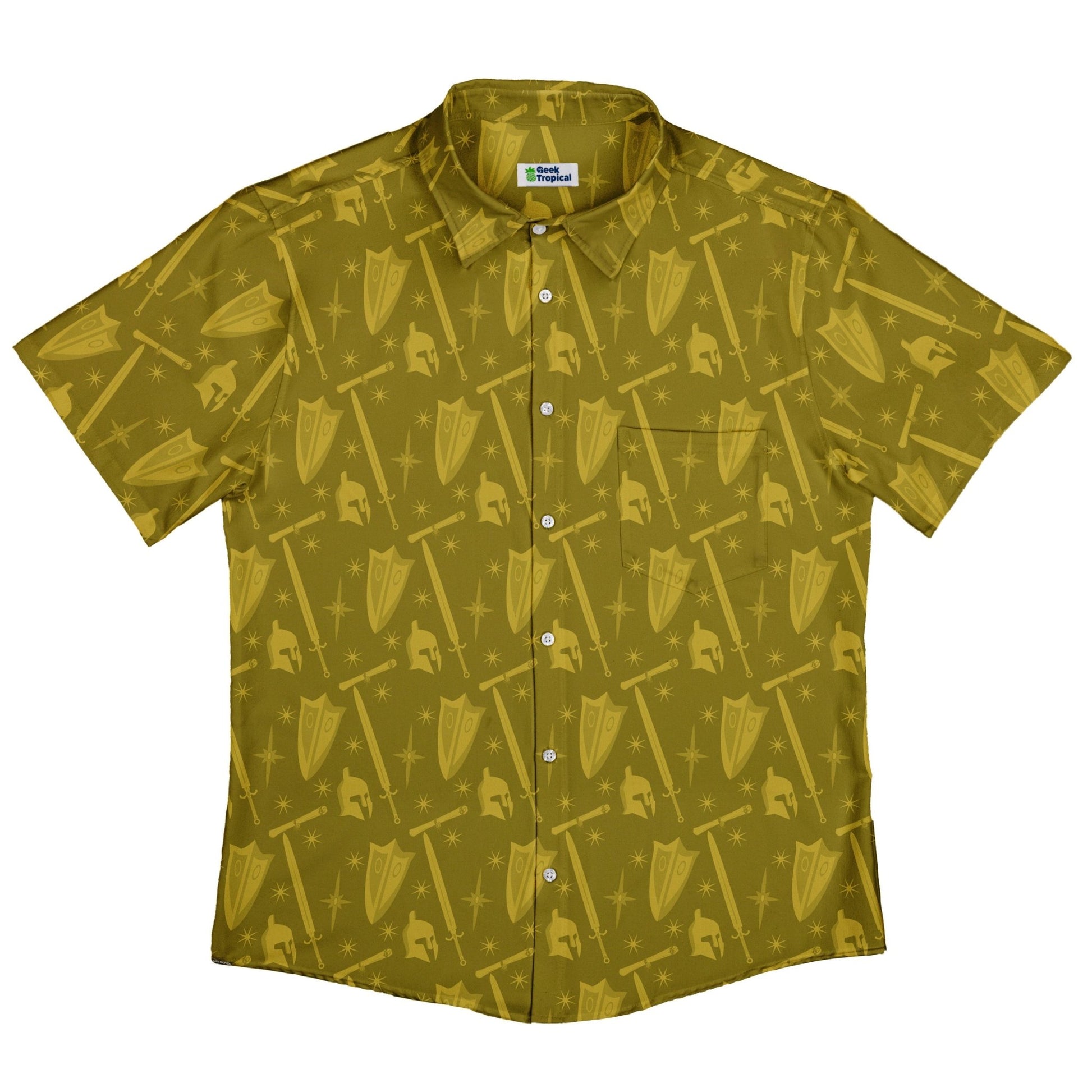 Dnd Paladin Class Button Up Shirt - adult sizing - Design by Heather Davenport - dnd & rpg print