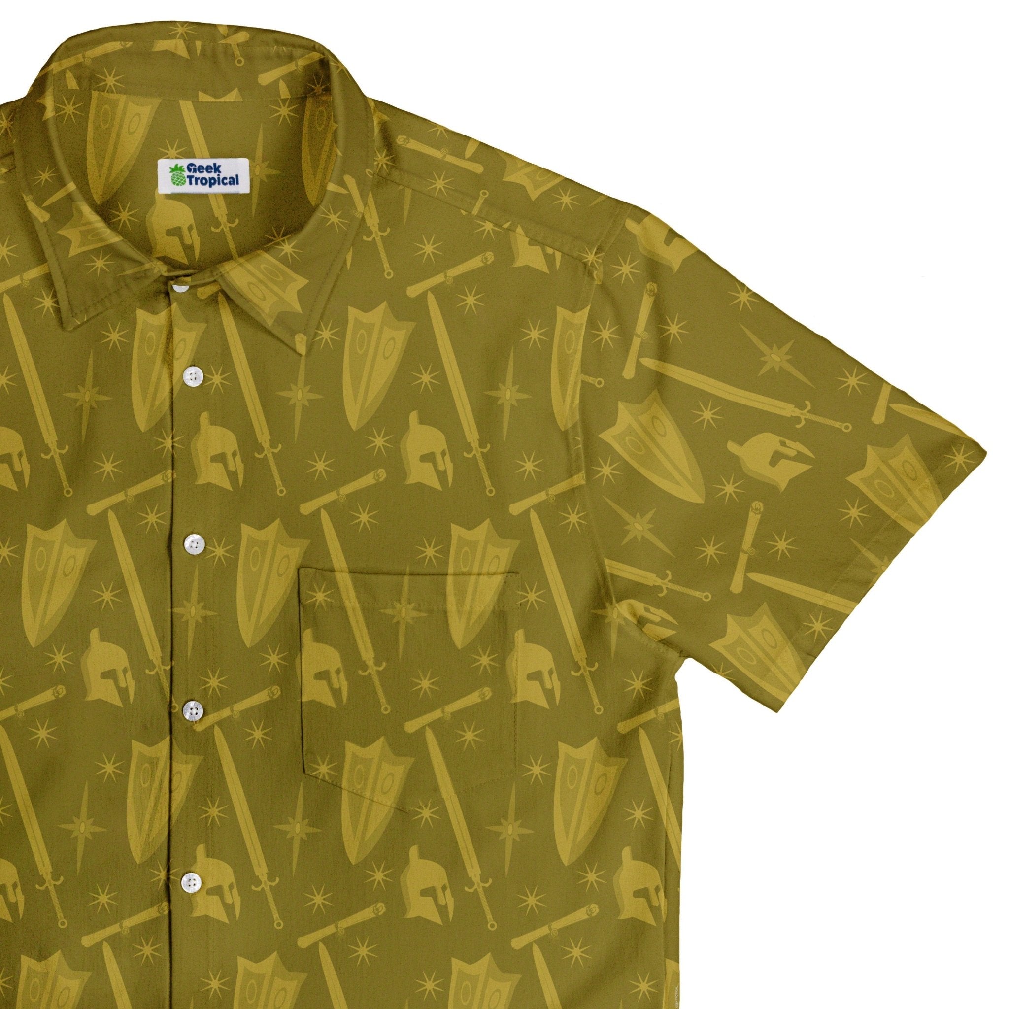Dnd Paladin Class Button Up Shirt - adult sizing - Design by Heather Davenport - dnd & rpg print