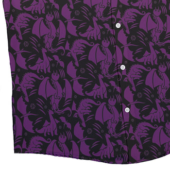 Dnd Purple Dragons Black Button Up Shirt Geek Nerd adult sizing Design by Heather Davenport dnd & rpg print