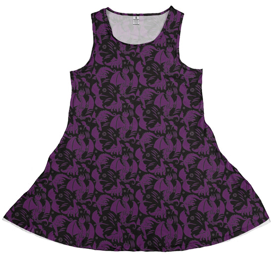 Dnd Purple Dragons Black Dress Geek Nerd Design by Heather Davenport dnd & rpg print fantasy prints