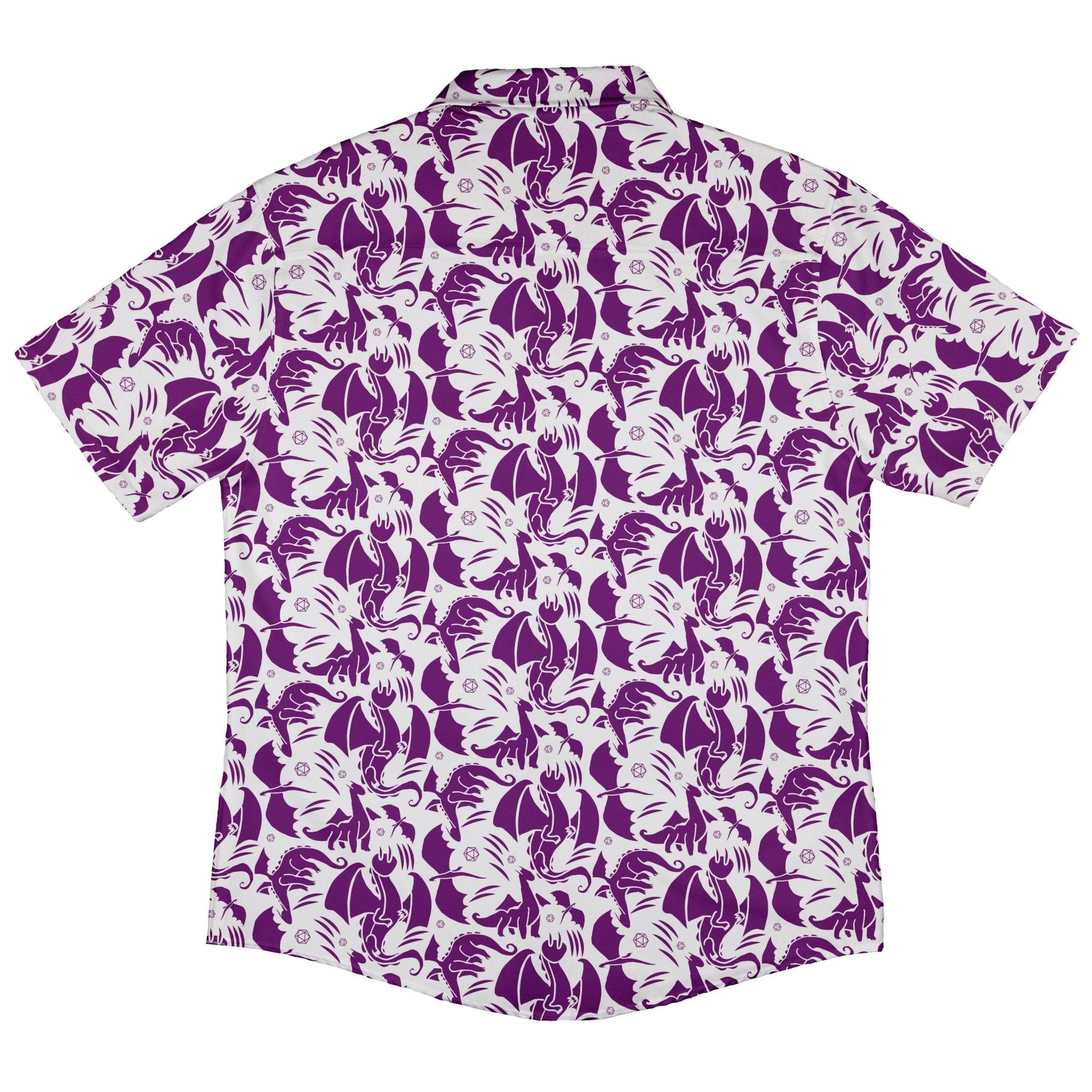 Dnd Purple Dragons Button Up Shirt - adult sizing - Design by Heather Davenport - dnd & rpg print